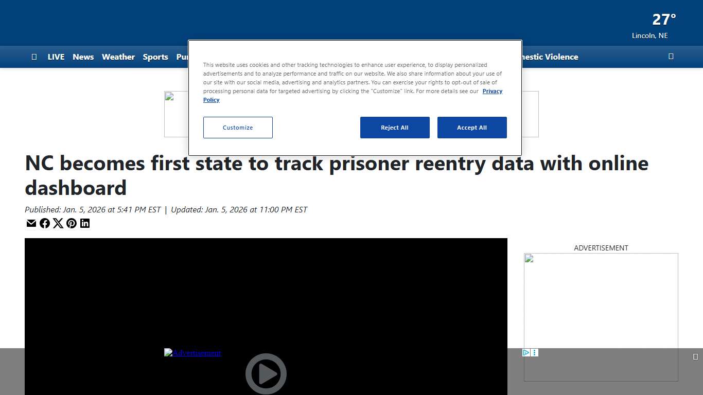 NC becomes first state to track prisoner reentry data with online dashboard